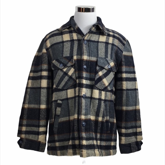 Vintage Other - Vintage Outerwear From Sears Blue Plaid Heavy Coat